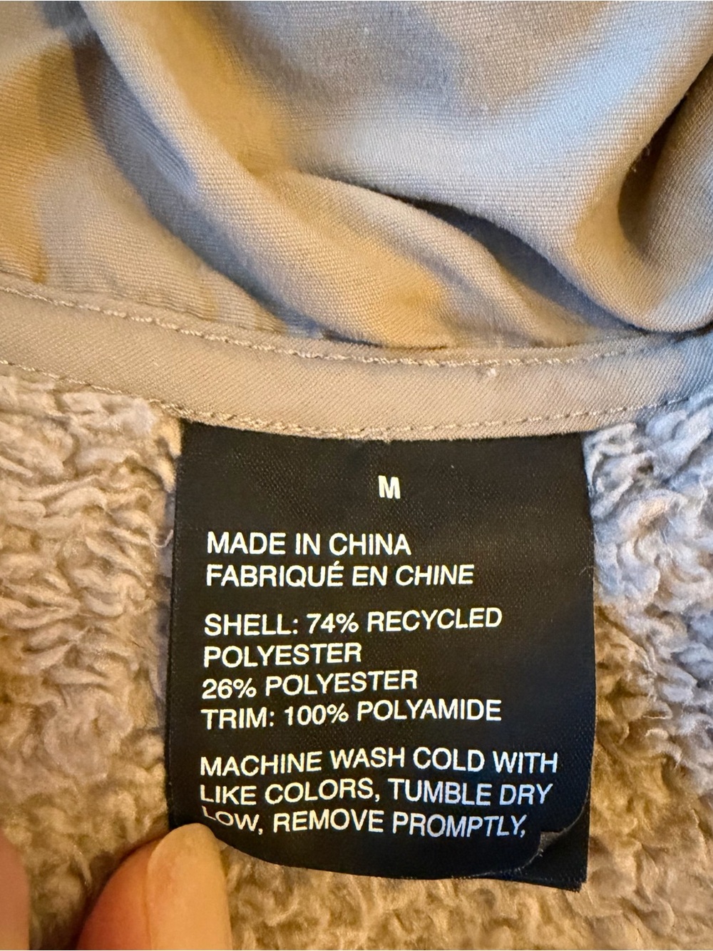 Vuori Cozy Sherpa Jacket Graphite Fleece Full Zip Size Medium Style VW530 - Picture 9 of 9